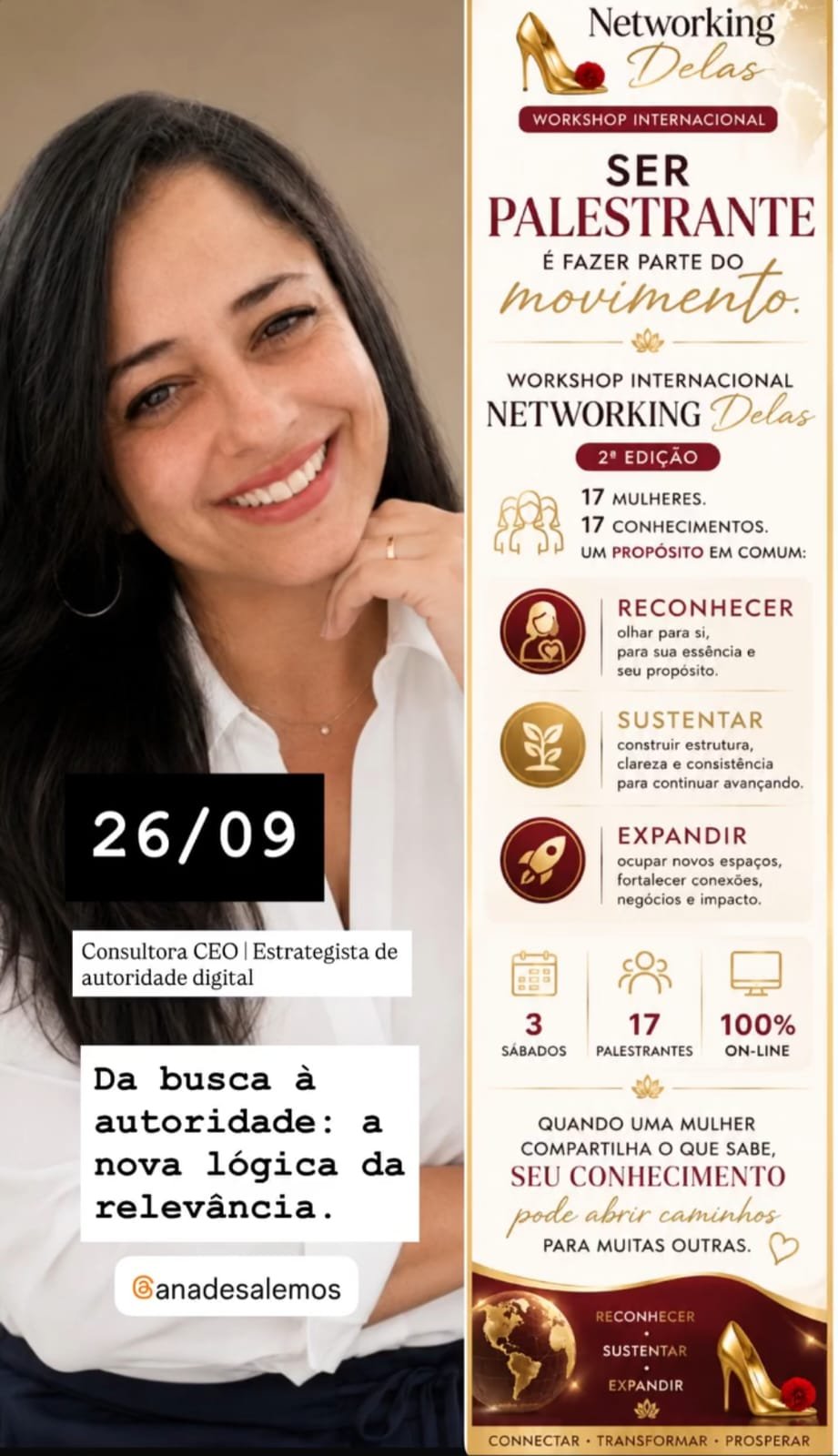 Ana de Sá Lemos como palestrante do Workshop Internacional Networking Delas